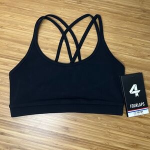 NWT FOURLAPS VITALITY SPORTS BRA BLACK